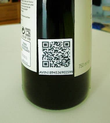 Código QR en etequeta de vino