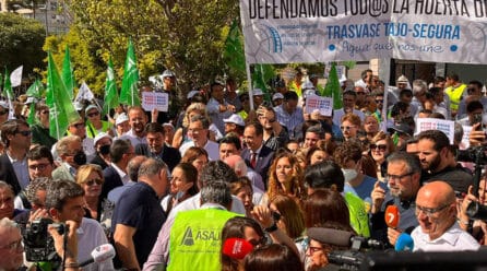 Trasvase Tajo-Segura: el Sindicato de Regantes protestará en Murcia, Valencia y Madrid contra la reducción de caudales
