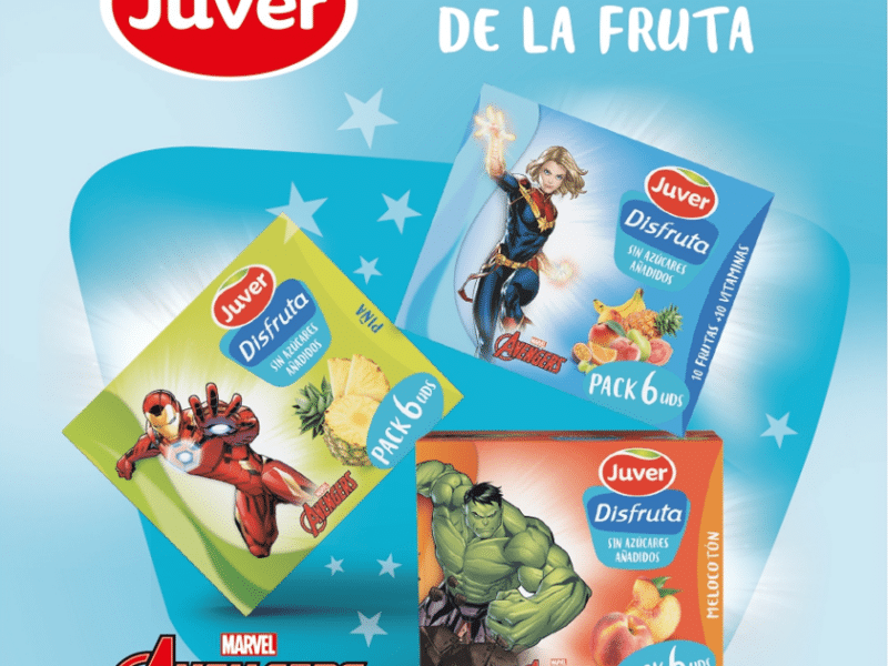 La nueva imagen de Juver Disfruta pone a los superhéroes de Marvel como protagonistas